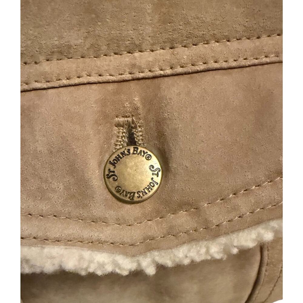 Suede Sherpa Trucker Jacket St Johns Bay Women’s Size Small FAST SHIP 3334-8 - Picture 7 of 9